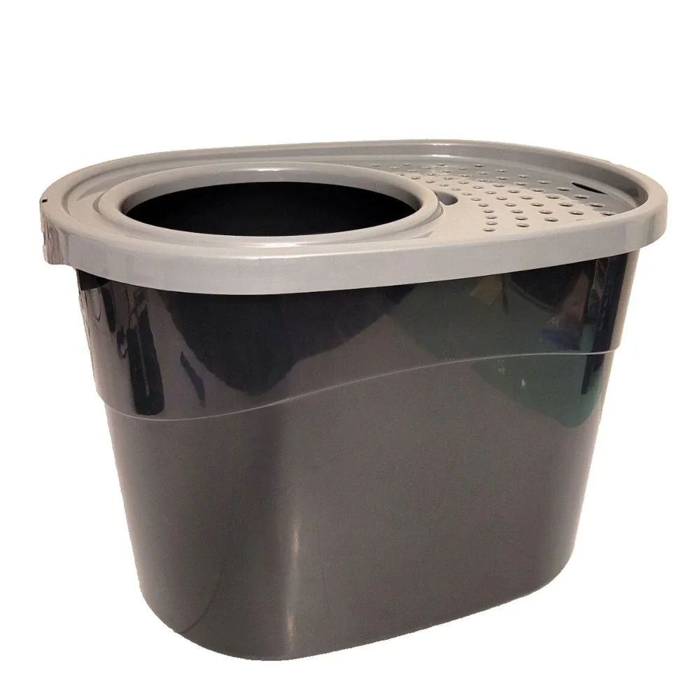 IRIS USA Large Top Entry Litter Box Enclosed Black Gray Cat Pan‎ Dog-Pro